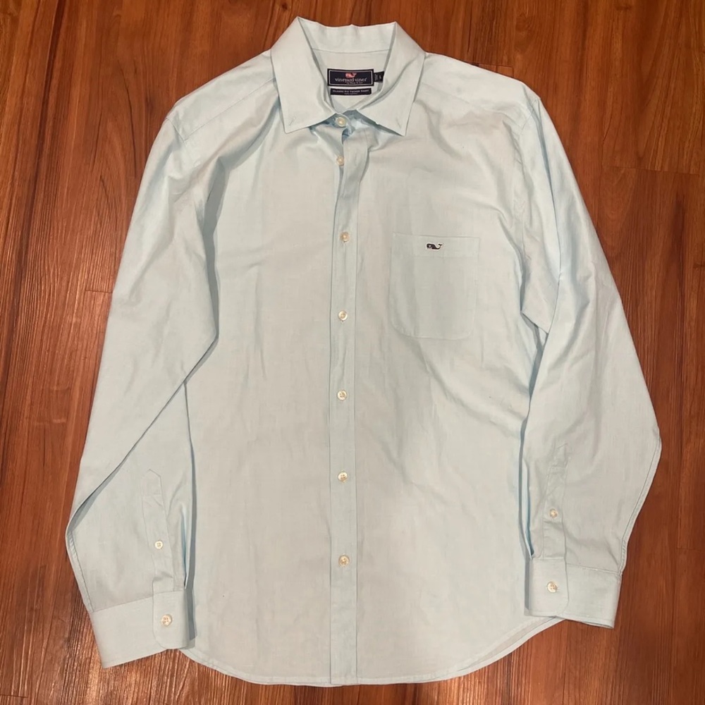 Vineyard vines men’s button down size large teal logo
